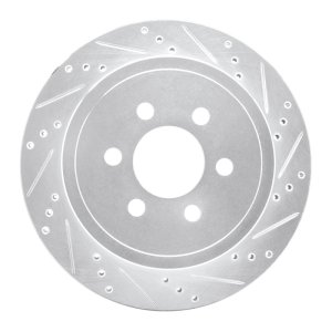 Dodge Durango Brake Rotor (1) - Rear Right - R1 Concepts - Drilled & Slotted - Silver - 2003 Dodge Durango Brake Rotor (1) - Rear Right - R1 Concepts - Drilled & Slotted - Silver - 2003